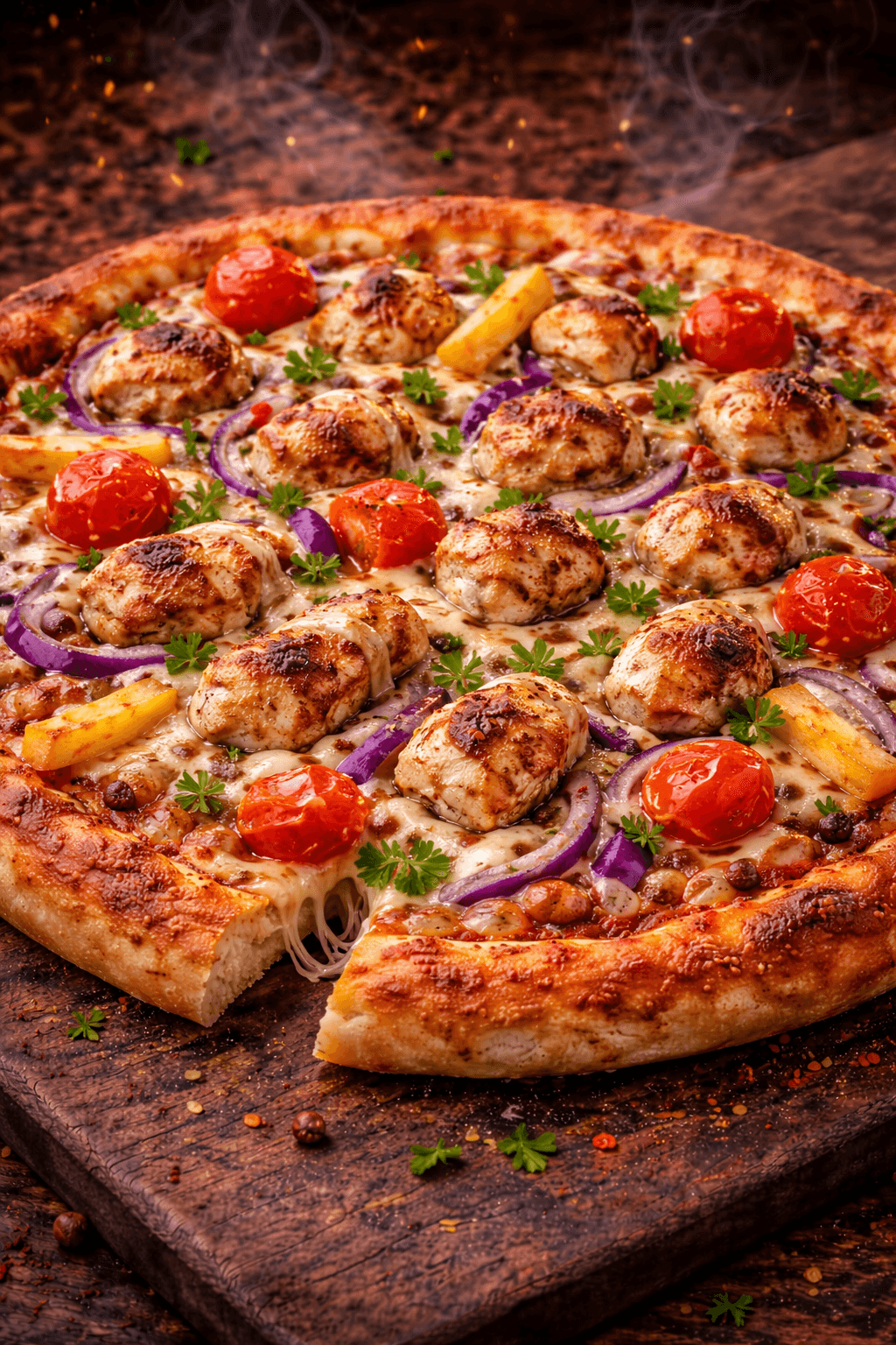 Chicken Kebab pizza